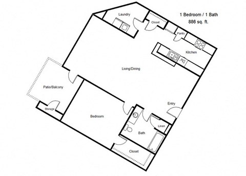 1 bedroom floor plan